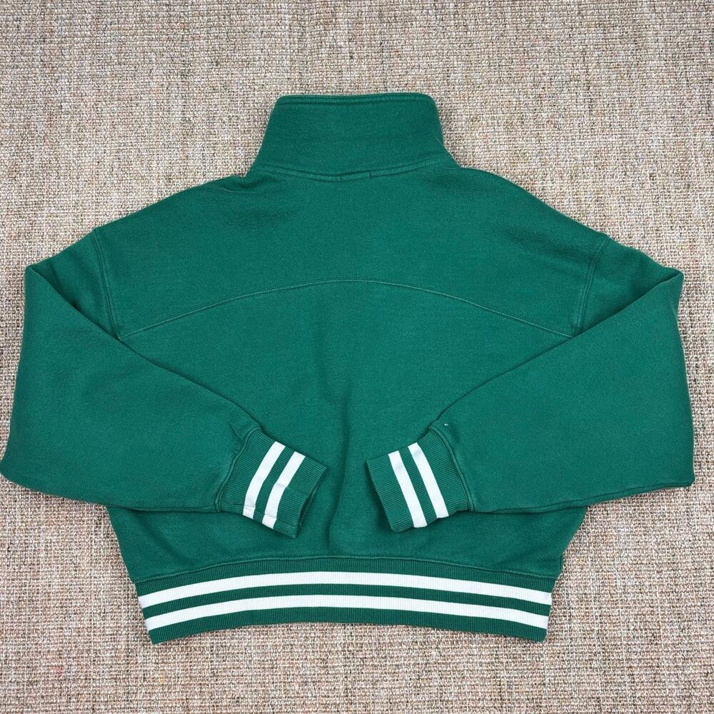 ๐ Offline by Aerie Cropped Quarter-Zip Sweatshirt | Size XS | Green/White - Picture 4 of 7